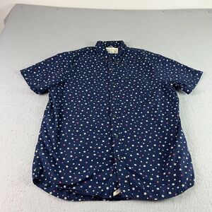Denim & Supply Ralph Lauren Shirt‎ Mens Large Blue Button Up Stars Print Camp